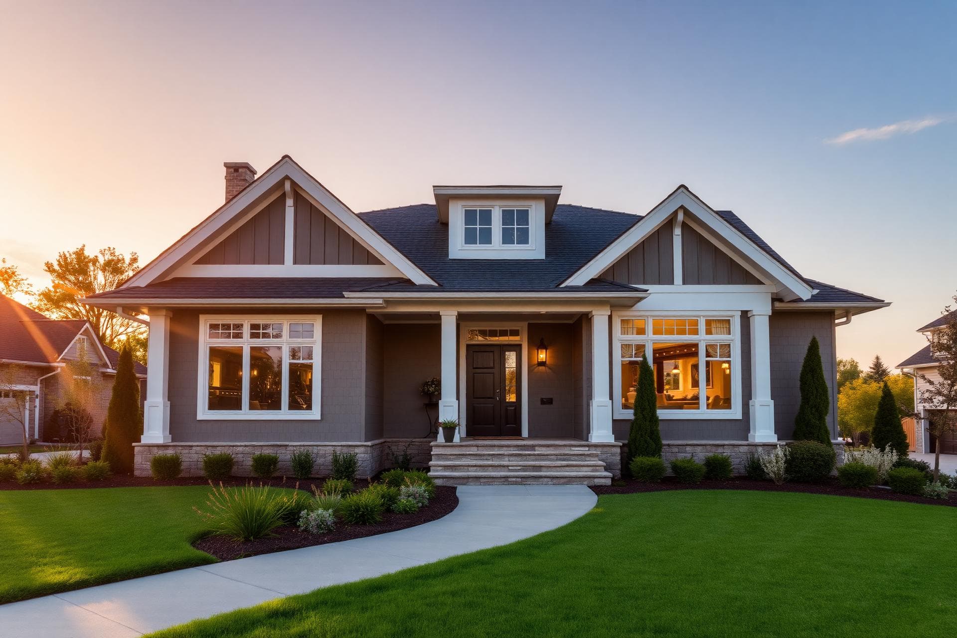 Sunlit modern home with welcoming front porch — ModestRent verified rental